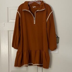 Women’s Brown Dress with Ruffle Hem